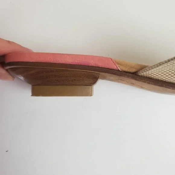 Kate Spade pink cream leather slide sandals - Picture 4 of 8